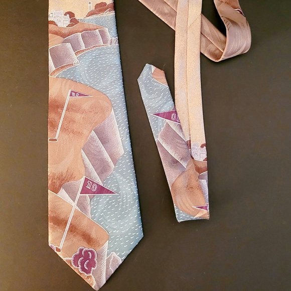 Golf-themed Neck Tie (by Canary Island) - Picture 1 of 2